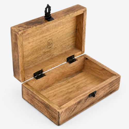 Walnut Anniversary Wooden Gift Box - open product view - GB-BM-06-P5 Walnut Anniversary Wooden Gift Box - open product view - GB-BM-06-P5