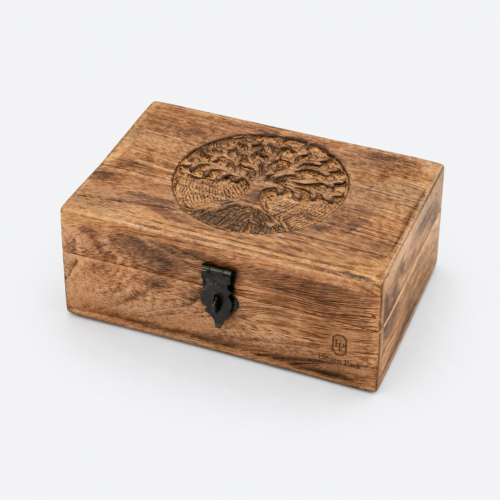 Walnut Anniversary Wooden Gift Box - closed product view - GB-BM-06-P5