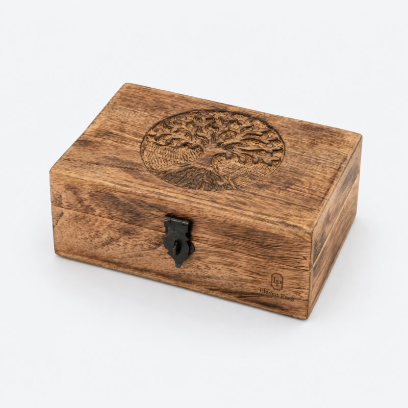 Walnut Anniversary Wooden Gift Box - closed product view - GB-BM-06-P5