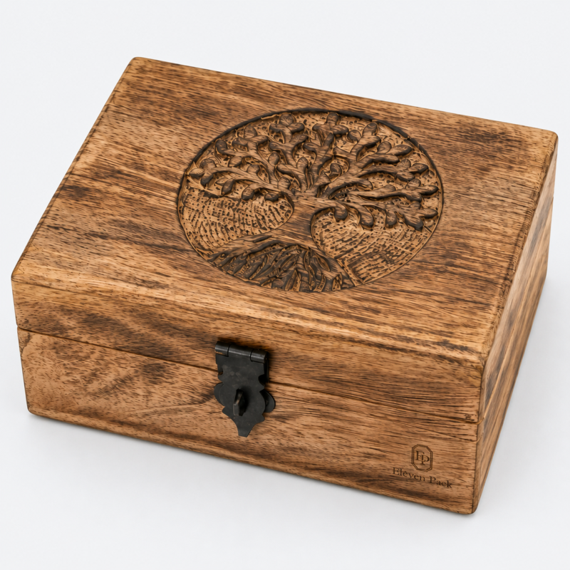 Walnut Anniversary Wooden Gift Box - material or structure detail - GB-BM-06-P5