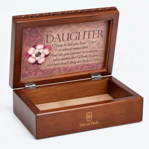 Walnut Luxury Wooden Jewelry Organizer Box - open product view - GB-BM-06-P7