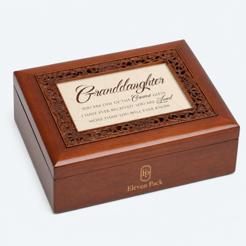 Walnut Luxury Wooden Jewelry Organizer Box - closed product view - GB-BM-06-P7