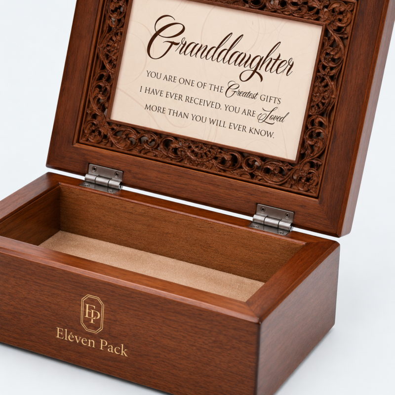 Walnut Luxury Wooden Jewelry Organizer Box - material or structure detail - GB-BM-06-P7