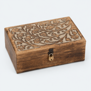 Walnut Lockable Luxury Wooden Jewelry Organizer Box - closed product view - GB-BM-06-P8 Walnut Lockable Luxury Wooden Jewelry Organizer Box - closed product view - GB-BM-06-P8