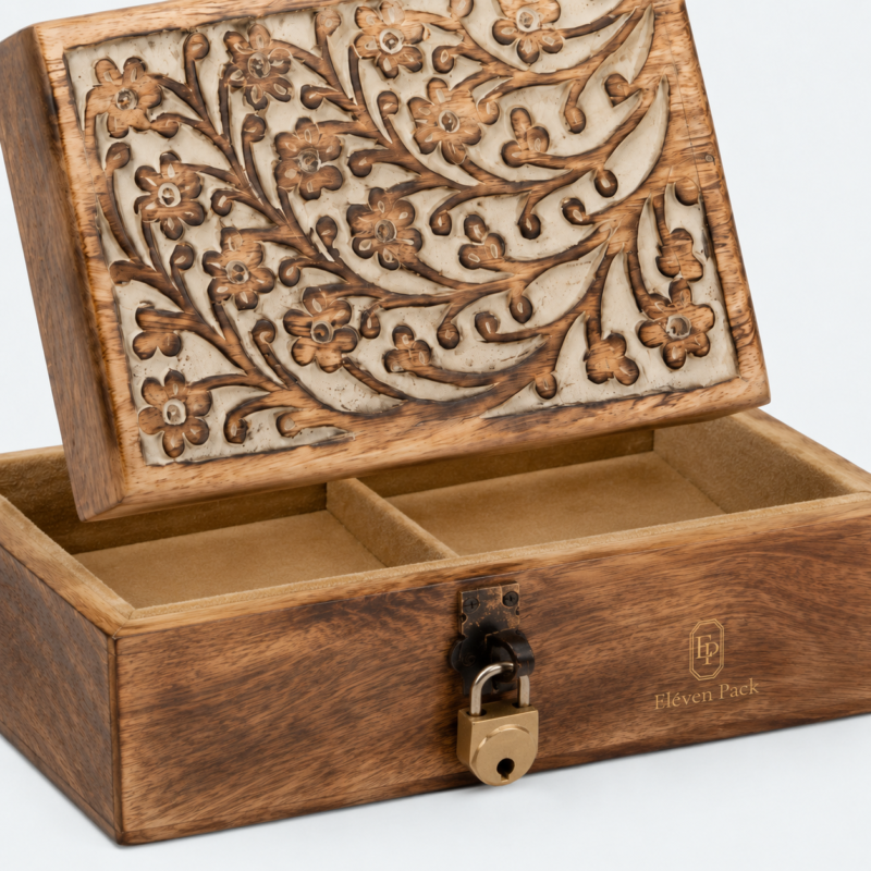 Walnut Lockable Luxury Wooden Jewelry Organizer Box - material or structure detail - GB-BM-06-P8 Walnut Lockable Luxury Wooden Jewelry Organizer Box - material or structure detail - GB-BM-06-P8