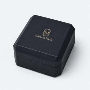 Black Paper Suede Luxury Jewelry Box - closed product view - JB-BM-01-P84 Black Paper Suede Luxury Jewelry Box - closed product view - JB-BM-01-P84