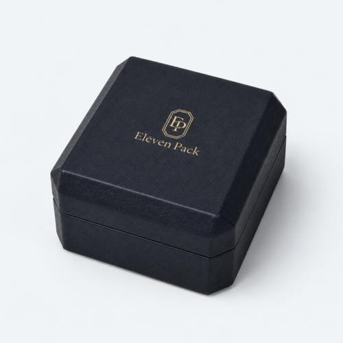 Black Paper Suede Luxury Jewelry Box - closed product view - JB-BM-01-P84