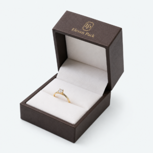 White Brown Flip-Top Luxury Cardboard Jewelry Packaging Box - open product view - JB-BM-01-P86