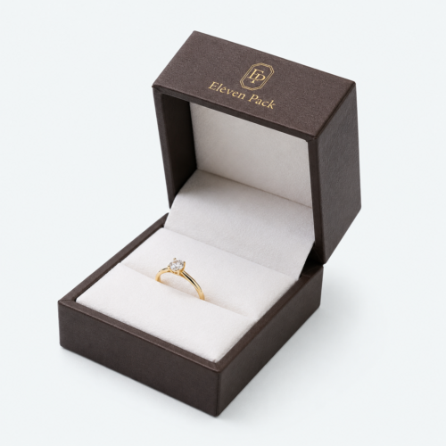 White Brown Flip-Top Luxury Cardboard Jewelry Packaging Box - open product view - JB-BM-01-P86 White Brown Flip-Top Luxury Cardboard Jewelry Packaging Box - open product view - JB-BM-01-P86