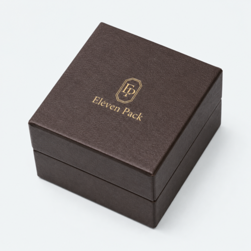White Brown Flip-Top Luxury Cardboard Jewelry Packaging Box - closed product view - JB-BM-01-P86