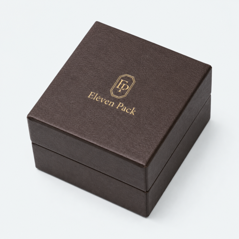 White Brown Flip-Top Luxury Cardboard Jewelry Packaging Box - closed product view - JB-BM-01-P86