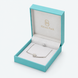 Tiffany Blue Paper Flip-Top Minimalist Jewelry Packaging Box - open product view - JB-BM-01-P87
