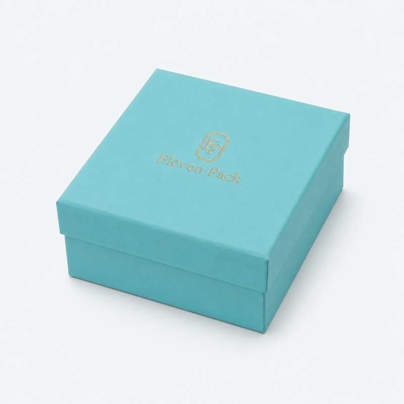 Tiffany Blue Paper Flip-Top Minimalist Jewelry Packaging Box - closed product view - JB-BM-01-P87 Tiffany Blue Paper Flip-Top Minimalist Jewelry Packaging Box - closed product view - JB-BM-01-P87