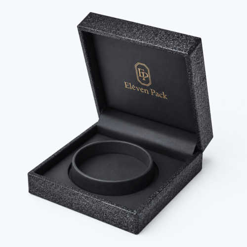 Dark Color Art Paper Hinged Jewelry Box - open product view - JB-BM-01-P88