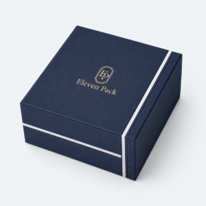 Custom Two-Tone Paper Hinged Jewelry Box - closed product view - JB-BM-01-P94