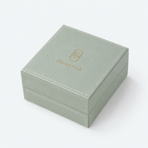 Custom Green Hinged Luxury Jewelry Box - closed product view - JB-BM-02-P12