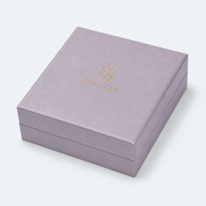 Custom Gray Linen Necklace Organizer Box - closed product view - JB-BM-02-P13