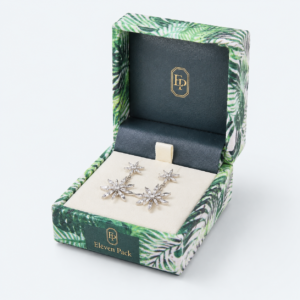 Custom Velvet Flip-Top Jewelry Box - open product view - JB-BM-02-P7