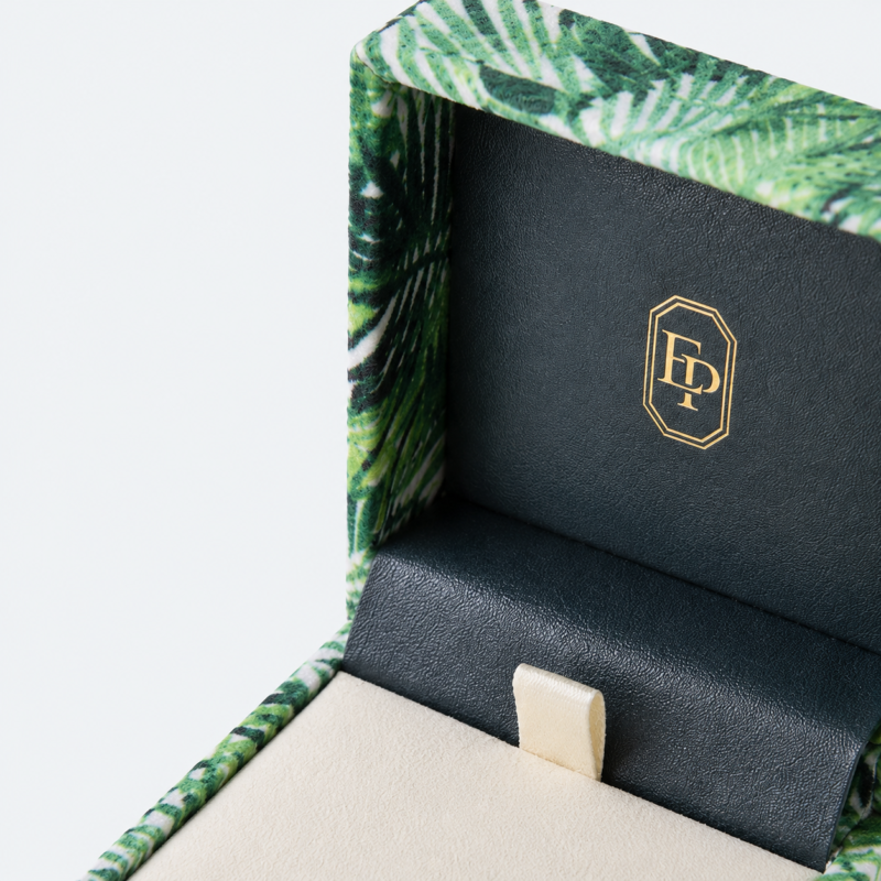 Custom Velvet Flip-Top Jewelry Box - material or structure detail - JB-BM-02-P7