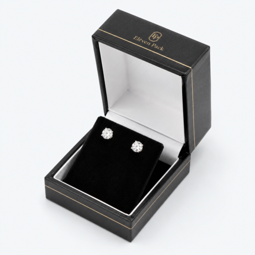 Luxury Brand-Style Leather Premium Jewelry Box for Earrings - open product view - JB-BM-03-P12 Luxury Brand-Style Leather Premium Jewelry Box for Earrings - open product view - JB-BM-03-P12
