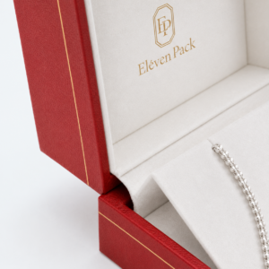 Luxury Brand-Style Leather Premium Jewelry Box for Necklaces - material or structure detail - JB-BM-03-P13