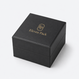 Black Flip-Top Luxury Genuine Leather Watch Box - closed product view - JB-BM-03-P15