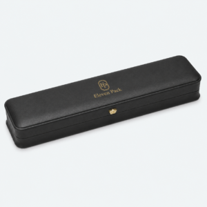 Black Genuine Leather Luxury Jewelry Box for Necklaces - closed product view - JB-BM-03-P16