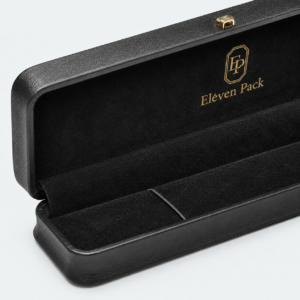 Black Genuine Leather Luxury Jewelry Box for Necklaces - material or structure detail - JB-BM-03-P16