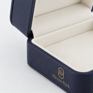 Dark Blue Leather Luxury Jewelry Box - material or structure detail - JB-BM-03-P17