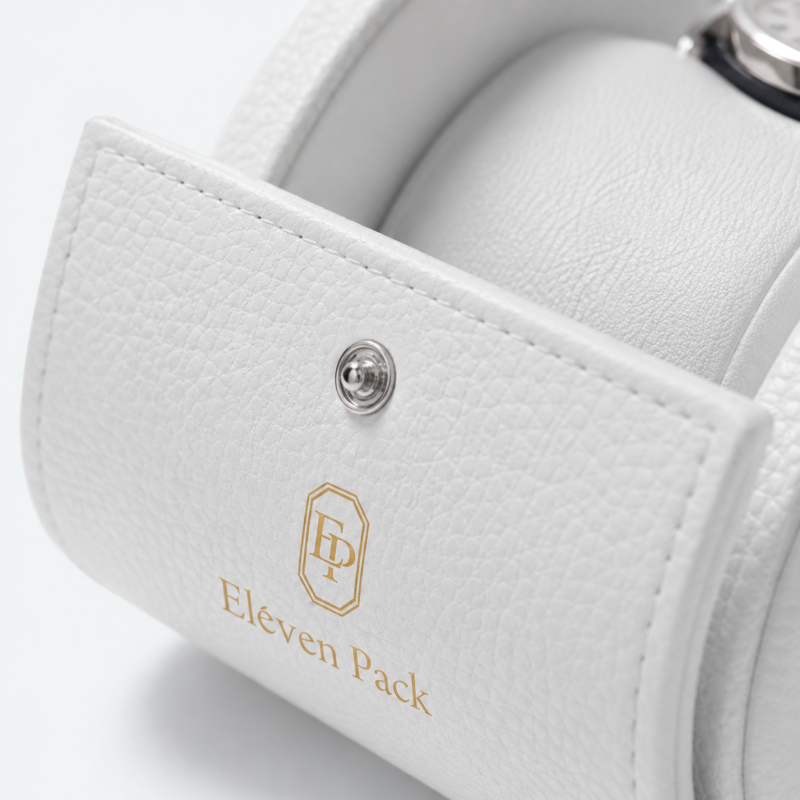 Custom White Leather Luxury Watch Box - material or structure detail - JB-BM-03-P19