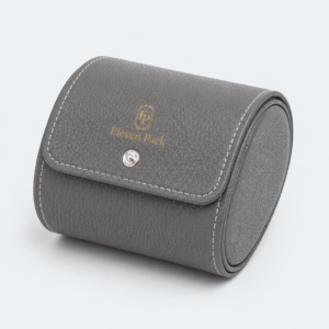Gray Leather Vintage Luxury Watch Box - closed product view - JB-BM-03-P20