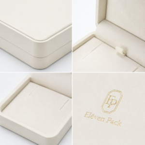 White Genuine Leather Premium Minimalist Jewelry Packaging Box - material or structure detail - JB-BM-03-P24