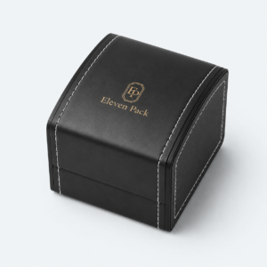 Black Genuine Leather Flip-Top Premium Watch Box - closed product view - JB-BM-03-P27