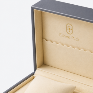Blue Gray Beige Genuine Leather Flip-Top Lined Watch Box - material or structure detail - JB-BM-03-P30