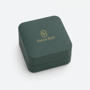 Dark Green Genuine Leather Luxury Jewelry Packaging Box - closed product view - JB-BM-03-P33 Dark Green Genuine Leather Luxury Jewelry Packaging Box - closed product view - JB-BM-03-P33
