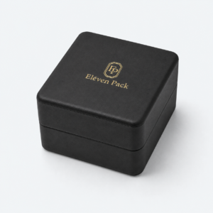 Black Genuine Leather Flip-Top Luxury Watch Box - closed product view - JB-BM-03-P34 Black Genuine Leather Flip-Top Luxury Watch Box - closed product view - JB-BM-03-P34