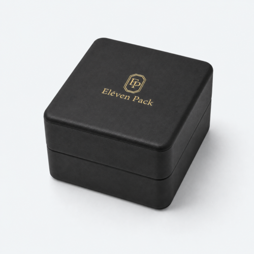 Black Genuine Leather Flip-Top Luxury Watch Box - closed product view - JB-BM-03-P34