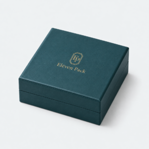 Dark Green Genuine Leather Flip-Top Luxury Jewelry Box - closed product view - JB-BM-03-P35