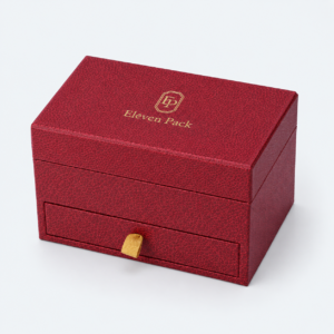 Red Genuine Leather Jewelry Organizer - closed product view - JB-BM-03-P40 Red Genuine Leather Jewelry Organizer - closed product view - JB-BM-03-P40