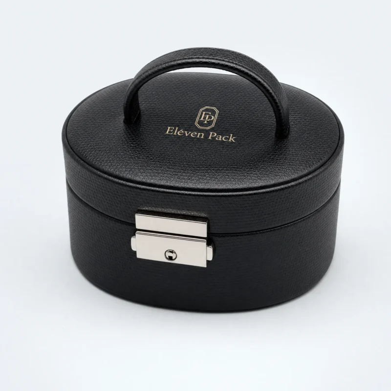Black Genuine Leather Mirror Panel Structured Box - open product view - JB-BM-03-P41 Black Genuine Leather Mirror Panel Structured Box - open product view - JB-BM-03-P41