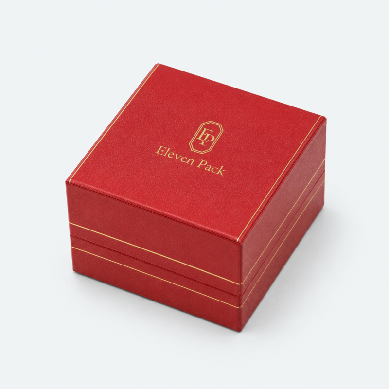 Luxury Brand-Style Leather Premium Jewelry Box for Rings - closed product view - JB-BM-03-P9
