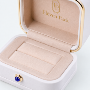 White Hinged Luxury PU Leather Jewelry Box - material or structure detail - JB-BM-05-P10