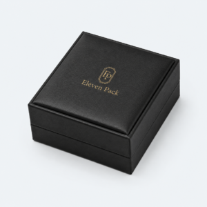 Black PU Leather Necklace Box with White Velvet Lining - closed product view - JB-BM-05-P24