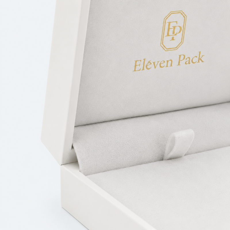 White PU Leather Flip-Top Luxury Jewelry Packaging Box - material or structure detail - JB-BM-05-P26 White PU Leather Flip-Top Luxury Jewelry Packaging Box - material or structure detail - JB-BM-05-P26