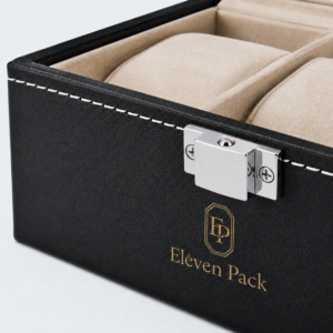 Black Beige Velvet Window Watch Organizer Box - material or structure detail - JB-BM-05-P27 Black Beige Velvet Window Watch Organizer Box - material or structure detail - JB-BM-05-P27