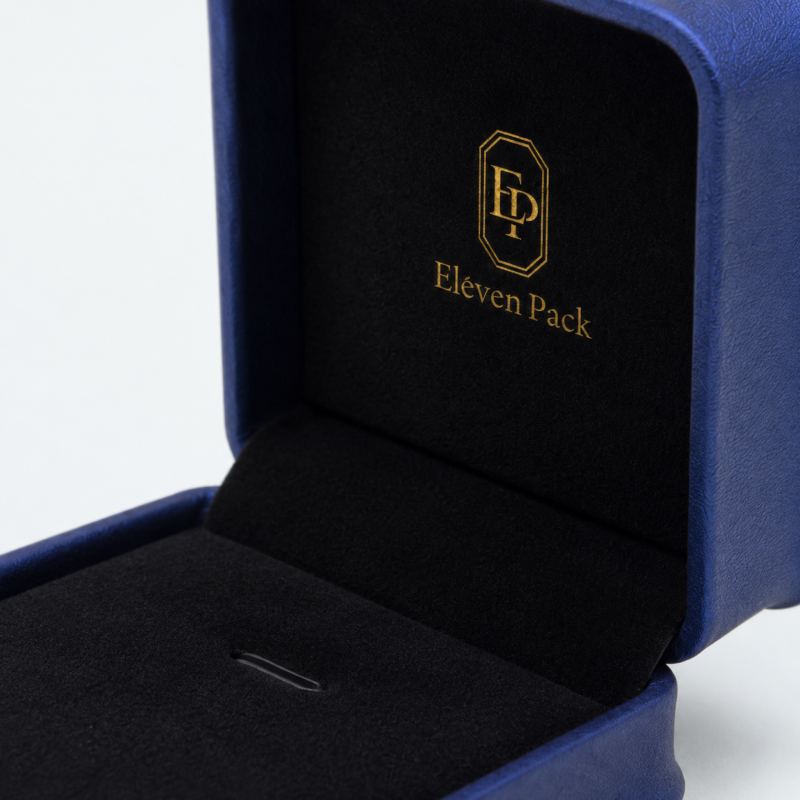 Blue Leather Flip-Top Premium Elegant Ring Box - material or structure detail - JB-BM-05-P29