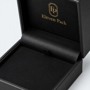Black PU Leather Flip-Top Luxury Minimalist Necklace Box - material or structure detail - JB-BM-05-P3 Black PU Leather Flip-Top Luxury Minimalist Necklace Box - material or structure detail - JB-BM-05-P3