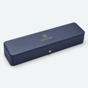 Black Blue PU Leather Luxury Necklace Box - closed product view - JB-BM-05-P35 Black Blue PU Leather Luxury Necklace Box - closed product view - JB-BM-05-P35