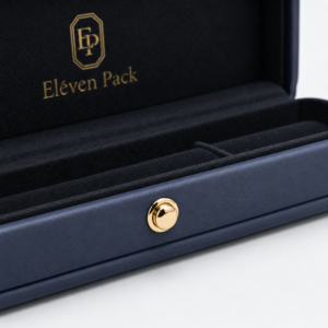 Black Blue PU Leather Luxury Necklace Box - material or structure detail - JB-BM-05-P35 Black Blue PU Leather Luxury Necklace Box - material or structure detail - JB-BM-05-P35