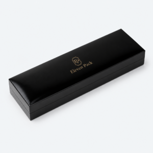Black PU Leather Premium Necklace Box - closed product view - JB-BM-05-P36 Black PU Leather Premium Necklace Box - closed product view - JB-BM-05-P36